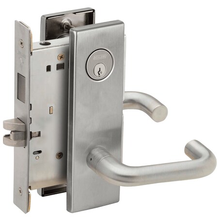 Schlage Corridor Mortise Lock with Deadbolt, 03N Design, Satin Chrome L9456P 03N 626